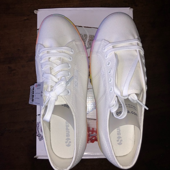 SOLD Superga 2790 white multistripe platform sneak - Picture 5 of 8